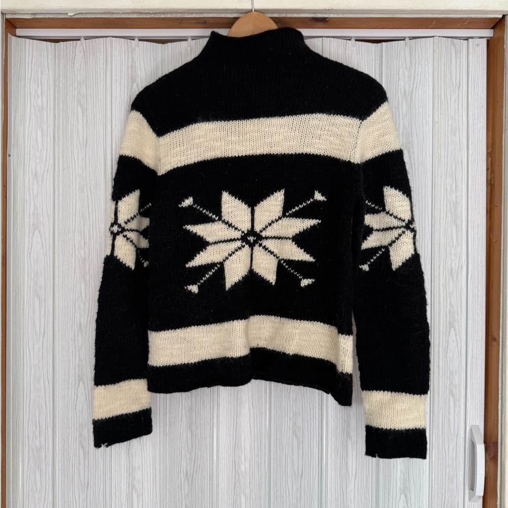 Polo Ralph Lauren Black and Cream Turtleneck Sweater